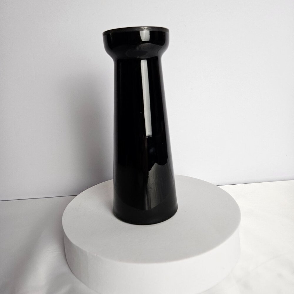 Czechoslovakian Pottery Vase Black Hand-Etched Bird Motif Gloss Finish 6.5"t - Picture 15 of 16
